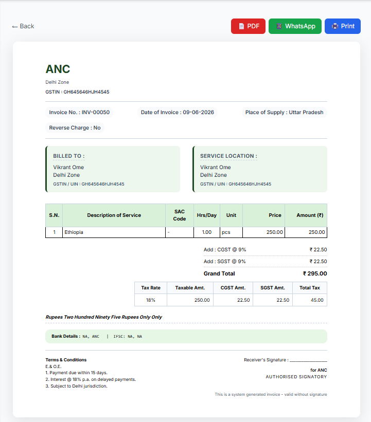 Hospital Invoice Preview - Professional Hospital Invoice